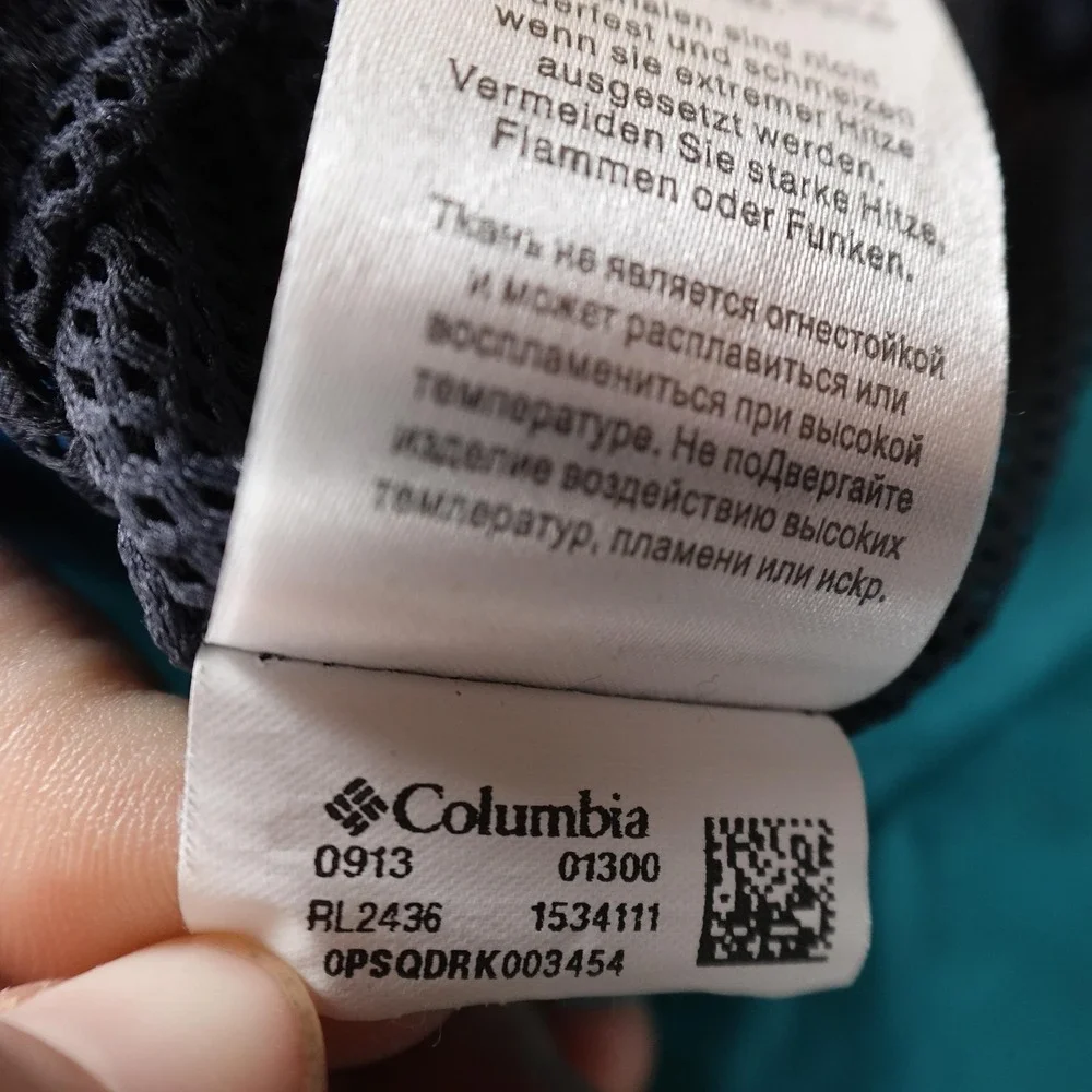 Columbia Jacket Womens L Blue Omni Tech Hooded Waterproof Coat‎ Outdoor Hiking